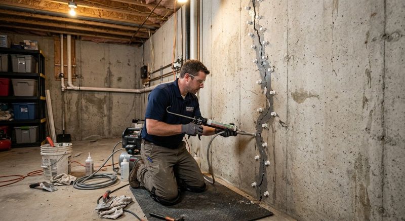 Basement Crack Repair in Henrico County, VA
