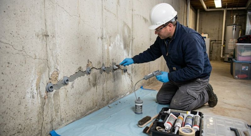 Basement Crack Repair in Henrico County, VA