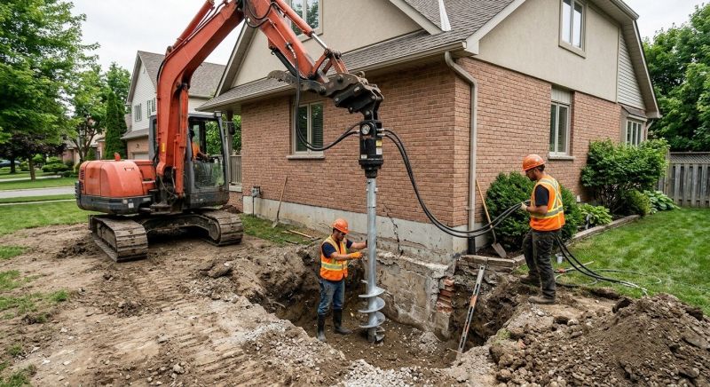 Helical Pile Installation in Henrico County, VA