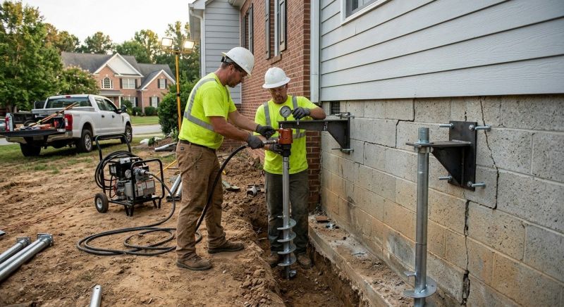 Helical Pile Installation in Henrico County, VA
